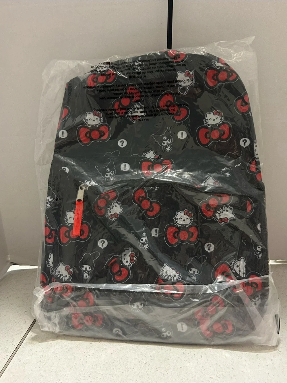 Hello Kitty Black Backpack with Red Bow Accents
